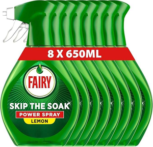 แฟรี่ สกิป เดอะ ซอค ดิช พาวเวอร์ สเปรย์ กลิ่นเลมอน 8x650 มล. น้ำยาขจัดคราบไขมันและสิ่งสกปรก ทำความสะอาดได้อย่างรวดเร็วและง่ายดาย - Product Image 1