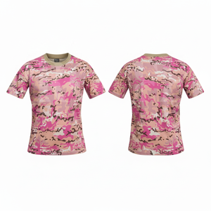 Factory Direct Whole Sale Short Sleeve T Shirt Breathable Crew Neck Casual <b>Camo</b> Lightweight Quick Dry Sportswear Summer <b>Top</b> - Product Image 4