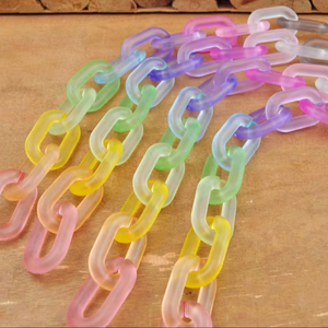 Arte de Pared Artesanal de Resina, Estilo Moderno, Eslabones Grandes, Mezcla de Colores, Punk, Huecos, Cadena Larga y Voluminosa de Múltiples Piezas, Decoración del Hogar - Product Image 1