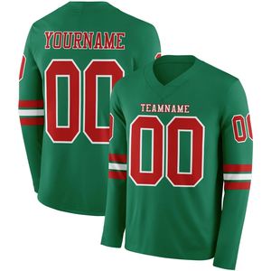 Camiseta de Fútbol Personalizada de Manga Larga con Cuello en V, Transpirable, de Spandex/Poliéster, Logotipo Frontal Personalizado, Nombre del Equipo, Alta Calidad para Todos - Product Image 2