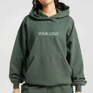 Nuevo Artículo: Sudadera con Capucha Extra Grande para Mujer, Color Sólido, Logotipo en la Parte Delantera, 100% Algodón, Manga Larga, Transpirable, para Otoño - Product Image 4