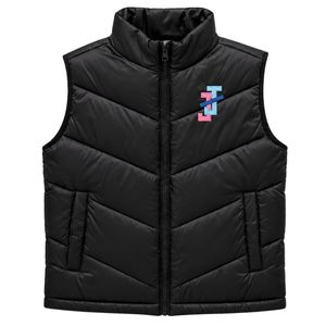 Jack and Jill Children’s Embroidered Puff Vest <b>Sleeveless</b> Full Zip Lightweight Padded Warm Kids Casual Outdoor Winter <b>Jacket</b> - Product Image 1