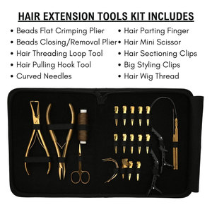 Kit Complet Professionnel de Salon pour Extensions Capillaires – Ensemble de Pinces à Micro-Anneaux avec Outil à Boucle, Mini Ciseaux et Fil à Perruque - Product Image 2