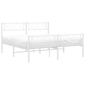 Cadre de lit entièrement en métal, en acier blanc thermolaqué - Product Image 3