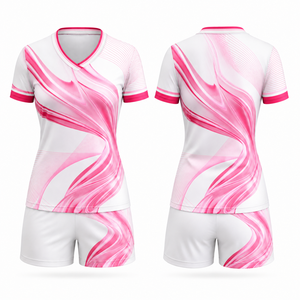 Conjunto de Uniforme de Voleibol Sublimado Personalizado para Mujer, Transpirable, de Secado Rápido, Cuello en V, Poliéster/Algodón, Jersey Deportivo para Equipo, Pantalones Cortos - Product Image 2