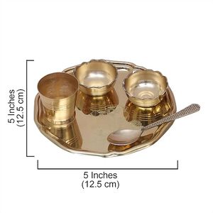 ถาดทองเหลืองสำหรับพิธีกรรมทางศาสนา ดีไซน์โลหะทนทาน - Product Image 6