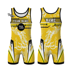 Singlet de Lucha Sublimado para Hombre, Elástico y Duradero, Transpirable, Ligero, Cómodo, Personalizable en la Parte Delantera, Spandex/Poliéster, Nuevo - Product Image 4