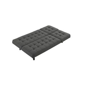 Canapé futon gris foncé avec capitonnage biscuit et appui-tête réglable, convertible en chaise longue, 1 place, avec dossier et fonction lit - Product Image 4