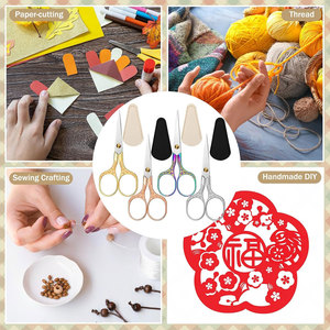 12 Pcs Small <b>Sewing</b> Scissors Sharp Embroidery Vintage Crochet Scissors Protective Sheath <b>Set</b> - Product Image 6