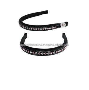 Diadema de Cuero para Caballo de Primera Calidad, Personalizable en Color y Logotipo, con Decoración de Cristales Brillantes para Uso Ecuestre - Product Image 1