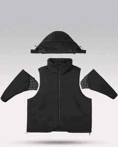 Waterproof <b>Men's</b> Techwear Jacket Tactical Streetwear Hooded Windbreaker Cyberpunk Cargo <b>Coat</b> Functional Outdoor <b>Parka</b> Oversized - Product Image 3