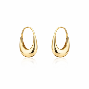 Pendientes de Aro de Moda al por Mayor, Novedad, Oro Sólido de 18K, Diseño de Lágrima, Minimalistas, Gruesos, para Uso Diario, Regalo - Product Image 5