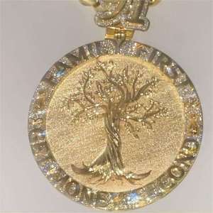 Colgante Religioso Cristiano con Cruz, Chapado en Oro Rosa de 14K, Aleación de Zinc, Moissanita Certificada IGI, Engaste de Bisel, Microincrustaciones, Charm - Product Image 4
