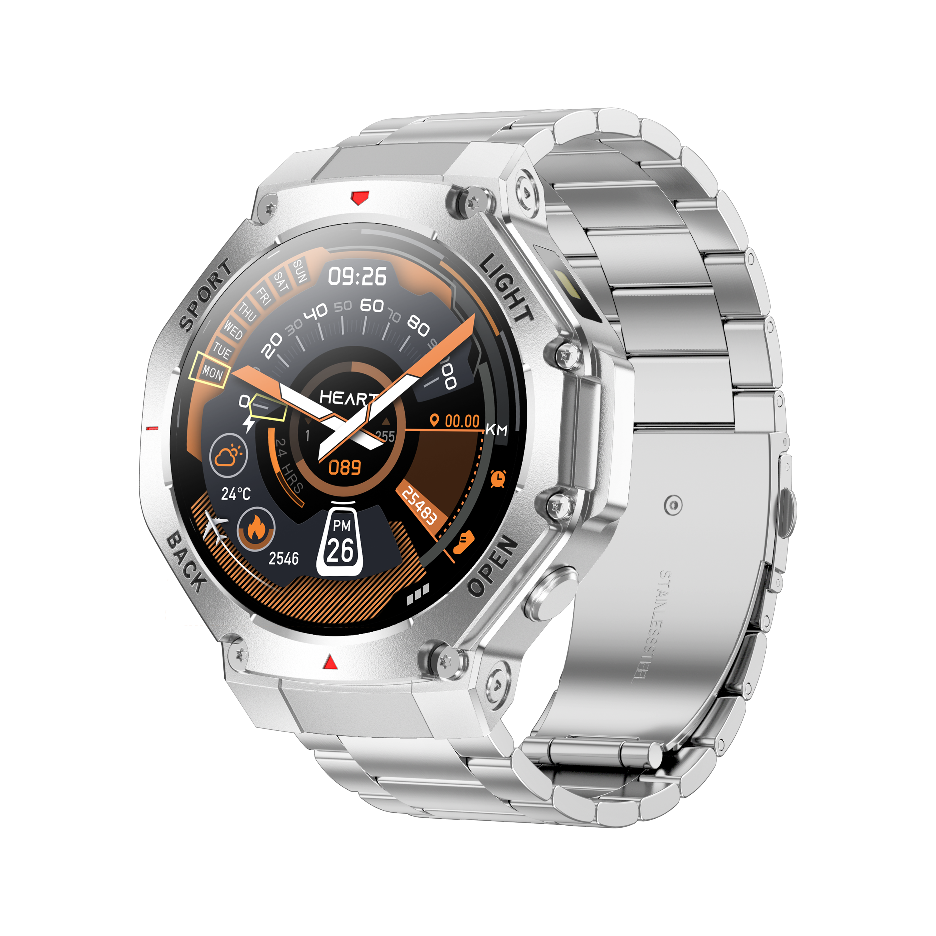 Silver Case / Silver Stainless Steel Strap