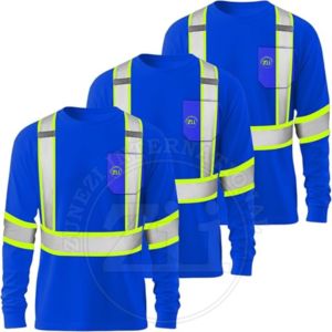 Camisa de Seguridad FR Clase 1 de Manga Larga para Hombre, para Trabajos de Construcción Vial, Reflectante, Impermeable, con Luz LED Intermitente y Logotipo Personalizado - Product Image 1