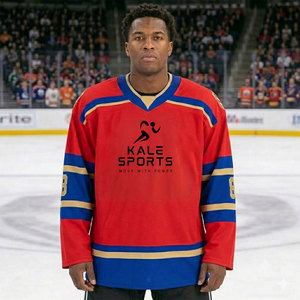 Maillot de hockey personnalisé, écologique, respirant, à manches longues, de haute qualité, uniforme d'équipe, 100% polyester, logo sur le devant - Product Image 1