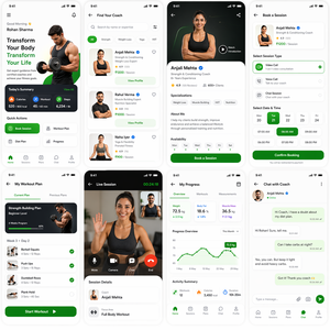 Application mobile de coaching sportif intelligent : réservation de coachs personnels, plans d'entraînement, conseils nutritionnels, suivi des progrès - Product Image 1
