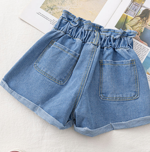 Shorts Bermuda de Algodón para Niñas, Color Blanco Sólido, Cintura Elástica, Estilo Casual, Logotipo Impreso, Corte Medio - Product Image 6