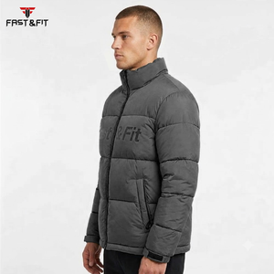 Custom Design Long Canvas Stand Collar Windbreaker Outdoor Bubble Coats Plus Size Puffer <b>Jacket</b> High Quality Men's <b>Jackets</b> - Product Image 3