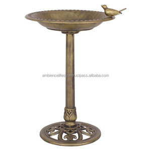 Handcrafted <b>metal</b> <b>bird</b> <b>bath</b> with detailed design heavy duty construction weather resistant coating ideal for outdoor gardens - Product Image 2