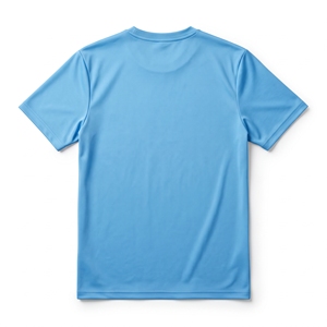 Camiseta Casual de Manga Corta con Cuello Redondo para Hombre, Color Azul Claro, con Logotipo, Secado Rápido, Corte Regular, 100% Poliéster, Tejido de Punto Jersey - Product Image 2