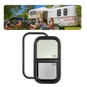 Finestra Scorrevole Verticale Oscurata per Camper 30,5 cm L x 56 cm A con Zanzariera e Anello di Fissaggio per Pareti di Spessore 3,8 cm (1 3/4 pollici) - Accessorio Esterno per Camper - Product Image 1