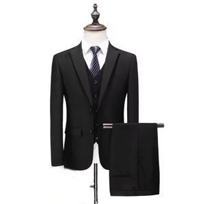 Costume d'affaires bleu clair pour homme, à double boutonnage, avec col cranté et pantalon à braguette boutonnée, pour occasions formelles - Product Image 5