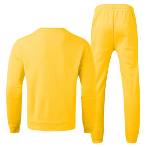 Unisex Red Tracksuit Solid Color Full Sleeve Crew Neck Casual Wear Autumn Season Breathable 100% Cotton Loose Fit Adult <b>Joggers</b> - Product Image 6