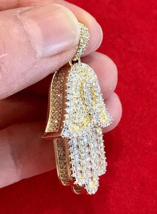 Pendentif Humsa, pendentif main de Fatima, talisman spirituel, collier, pendentif hip hop, pendentif en argent 925, pendentif porte-bonheur, pendentif de protection - Product Image 3