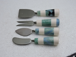 Stainless Steel Cheese Utensil Set 4 Piece Wood Handle Serving Tools Hand Wash Only Food Safe - Product Image 5