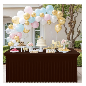 Smiry 6FT Rectangle Waterproof Washable Tablecloth Elastic Spandex Stretch Fitted <b>Cover</b> Skirt for <b>Tables</b> - Product Image 4