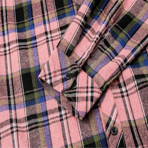 Chemise en flanelle 100% coton pour homme, respirante, à motifs, de haute qualité, impression de logo personnalisée, manches longues - Product Image 6