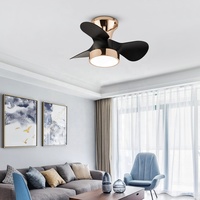Ventilateur de plafond intelligent nordique avec lumière LED pour salon et salle à manger, ventilateur-luminaire à inverter, ventilateur de plafond avec lumière