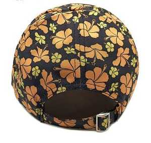 Unisex Floral Print <b>Baseball</b> <b>Cap</b> <b>Black</b> Pink Yellow Cotton Casual Hat Spring Summer Adult 56-58CM - Product Image 4