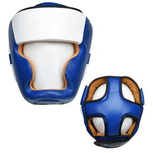 Casque de boxe en cuir personnalisé professionnel, design unique, différentes couleurs, protection respirante pour la salle de sport et le kickboxing - Product Image 1