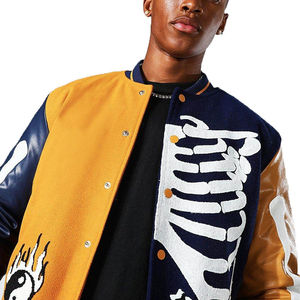 Chaqueta Varsity Slim Fit para Hombre con Logotipo Personalizado, 100% Lana, Resistente al Viento, Ecológica, Bordada, Antibacteriana y Transpirable, Superventas - Product Image 3