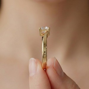 Vintage Princess Cut <b>Solitaire</b> Engagement <b>Ring</b> Custom Moissanite Proposal 925 Sterling <b>Silver</b> Gold Plated Wedding Anniversary - Product Image 3