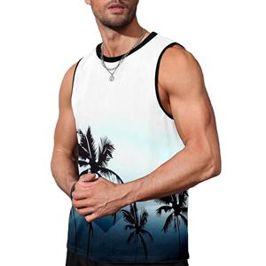 Camiseta sin mangas en blanco con cuello redondo de poliéster, camiseta sin mangas de peso pesado Lisa personalizada de lujo con logotipo estampado personalizado, camiseta en blanco con cuello redondo para hombre de gran tamaño - Product Image 1