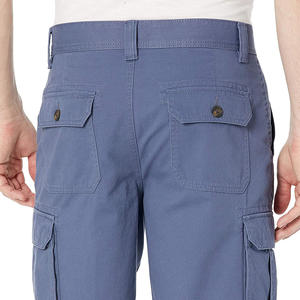 Shorts pour hommes en coton mélangé, couleur unie, ajustables, décontractés, tissage durable avec cordon de serrage, coupe classique, prix de gros - Product Image 6