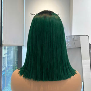 ราคาขายส่ง วิกผมแท้เวียดนาม 100% แบบตรงธรรมชาติ สีเขียวออมเบร  แบบซุปเปอร์ดับเบิ้ลดรอน สำหรับต่อผม - Product Image 1