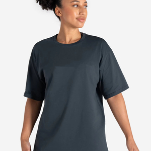 Camiseta de Alta Calidad 2026 para Mujer, Estilo Urbano, de Algodón, Lisa, Larga, Holgada y Extra Grande - Product Image 1