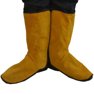 Bottes de soudeur en cuir de vachette pleine fleur, résistantes à l'abrasion, protections pour les pieds, vêtements de sécurité thermique pour soudeurs de construction - Product Image 2
