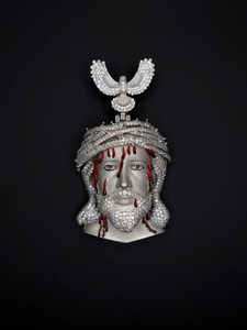 Colgante Religioso con Rostro de Cristo, Incrustaciones de Diamantes Cultivados en Laboratorio, Chapado en Oro, Plata 925, Estilo Hip Hop, Amuleto para Ceremonias Cristianas, Unisex - Product Image 3