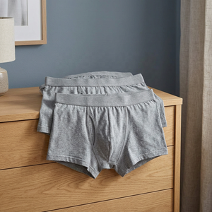 Boxer élastique en jacquard taille basse pour hommes 3pk Tissu tricoté doux - Product Image 1