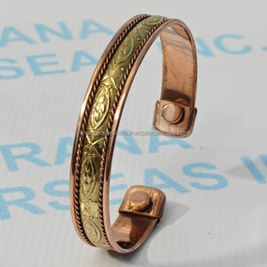 Pulsera de Terapia Magnética de Cobre Puro - Alivio Natural para el Dolor de Manos, Reumatismo y Mejor Sueño, Diseño de Brazalete Ajustable - Product Image 1