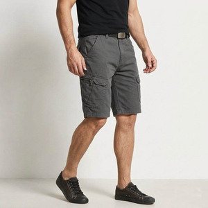 Men's <b>Cargo</b> Shorts Solid Color Mid Waist Button Fly Casual Bermuda Shorts With Multiple Pockets Breathable Canvas Fabric - Product Image 6