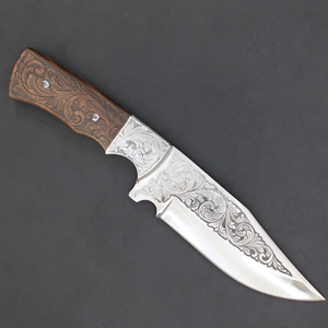 Wholesale OEM Customizable Engraving Steel Fixed Blade Hunting Knife Engraved Knives With Custom color & size - Product Image 1