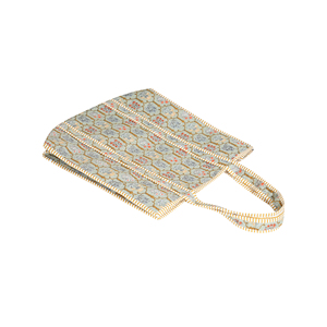 Handmade Lightweight Quilted Cotton <b>Tote</b> <b>Bag</b> Sage Green Mughal Floral Block Print Reversible Open Eco-Friendly <b>Summer</b> Autumn - Product Image 3