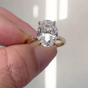 แหวนหมั้นเพชรทรงรีสุดหรูสำหรับผู้หญิง ได้รับการรับรองจาก IGI ทอง 14K ของขวัญเครื่องประดับเจ้าสาวสำหรับงานแต่งงาน - Product Image 1
