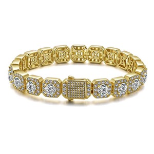 สร้อยข้อมือคิวบันฮิปฮอปประดับเพชรโมอิสซาไนต์ VVS เงินแท้ 925  แบบ Iced Out สำหรับแร็ปเปอร์ เหมาะสำหรับใส่ไปงานปาร์ตี้ มีจำหน่ายแล้ว - Product Image 3